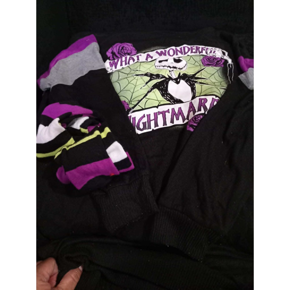 Disney Nightmare Before Christmas Jack Skellington Pajama Set Purple Black (48) - Picture 2 of 7